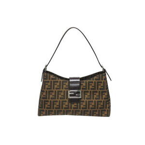 FENDI Mamma Bucket shoulder bag Zucca trapezoid canvas brown leather